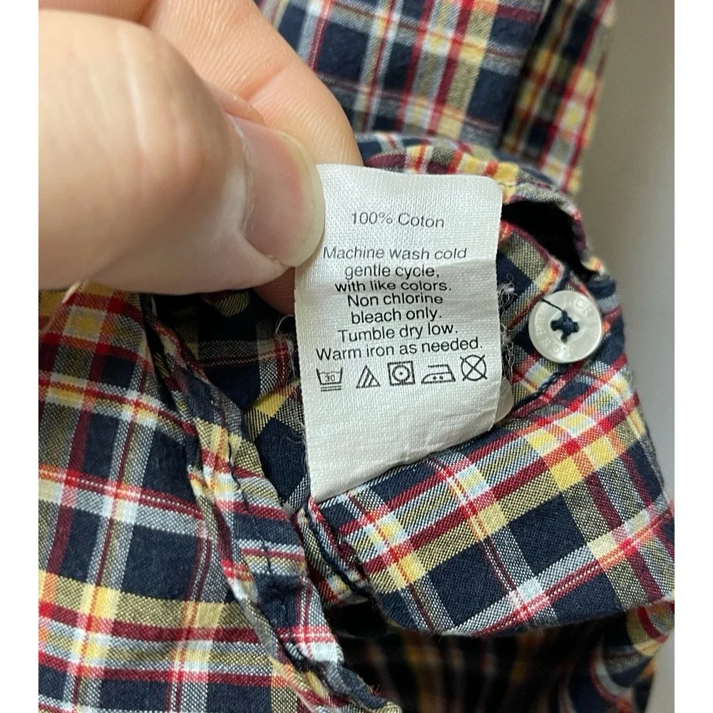 J.Crew-Tailored‎ by J.Crew Men's Small Multicolor Plaid Button Down Cotton Woven